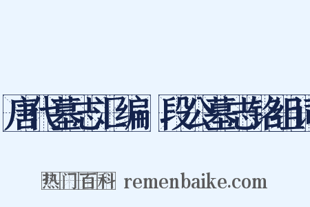唐代墓志汇编·段公墓志铭组词是什么意思的图片